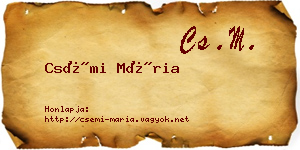 Csémi Mária névjegykártya